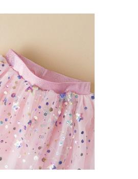 Falda Newness Tul Brillo Rosa Para Niña