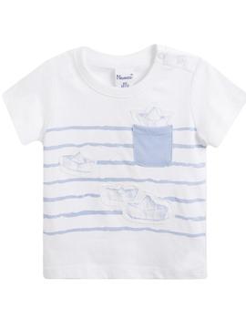 Camiseta Newness Barcos Blanca Para Bebé