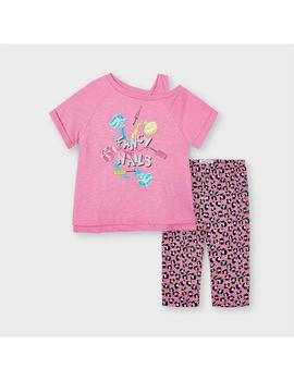 Conjunto Mayoral Estampado Rosa Para Niña