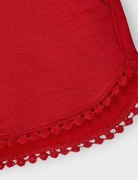 Short Mayoral  Felpa Básico Rojo Para Niña