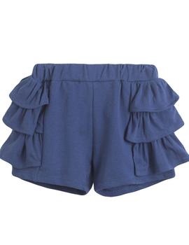 Short Newness Volantes Marino Para Niña