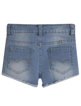 Short Vaquero Medusa Azul Para Niña
