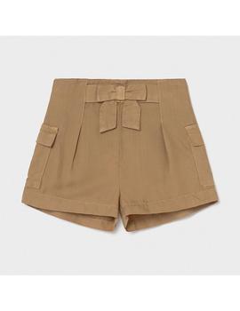 Pantalon Corto Mayoral Fluido Camel Para Bebé Niña