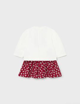 Vestido Mayoral  Aplique Rojo Para Bebé Niña