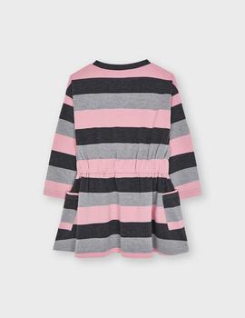 Vestido Mayoral  Rayas Rosa Palo Para Niña