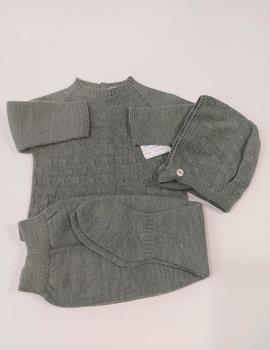 Traje Mac-Ilusión 3P Canesú 'POMPOM & SQUARES' Bambu