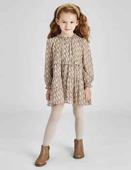 Vestido Mayoral Estampado Almendra Para Niña