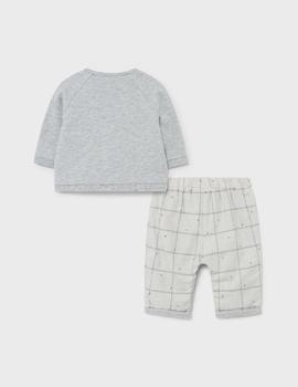  Conj. Mayoral Pant. Largo Y Pullover Gris Para Bebé