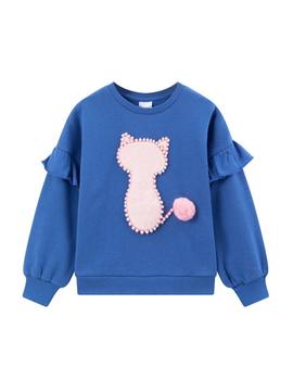 Sudadera Newness Gatita Azul Para Niña