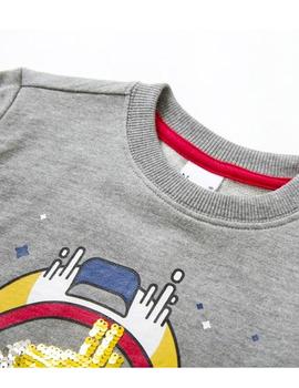 Sudadera Newness Robot Gris Para Niño