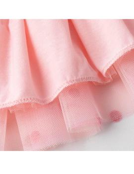 Falda Newness Tul Lunares Rosa Para Niña
