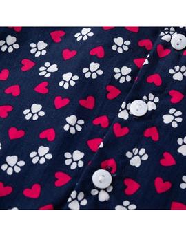 Camisa Newness Corazones Marino Para Niña
