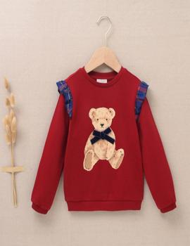 Sudadera Dadaty Oso Granate Para Niña
