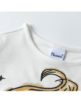 Camiseta Newness  Nudo Blanca Para Niña