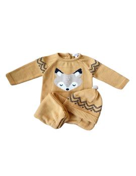 Conjunto Punto Zorro  Popys Mostaza Para Bebé