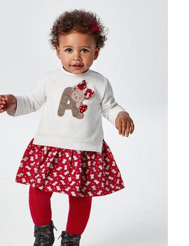 Leggings Mayoral Malla Tricot Rojo Para Bebe