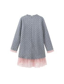 VESTIDO NEWNESS TUL ESTRELLAS GRIS PARA NIñA