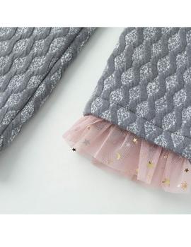 VESTIDO NEWNESS TUL ESTRELLAS GRIS PARA NIñA