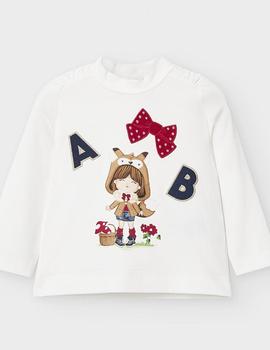 Camiseta Mayoral Semicisne A B Crudo Bebe Niña