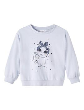 Sudadera Name it Gatita Azul Para Niña