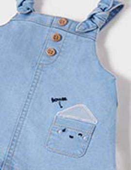 Conj. Mayoral Falda Peto Denim Light Para Bebé