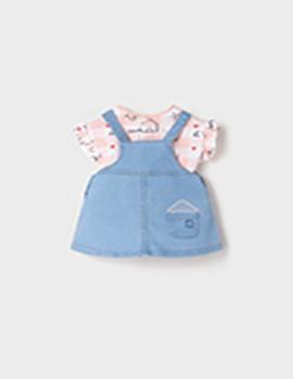 Conj. Mayoral Falda Peto Denim Light Para Bebé