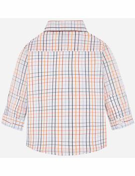 Camisa Mayoral m/l Cuadros Naranja Para Niño
