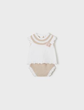 Conj Mayoral Punto Ranita Beige Para Bebé