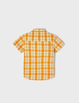 Camisa Mayoral Cuadros Naranja Para Niño