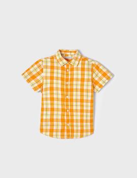 Camisa Mayoral Cuadros Naranja Para Niño