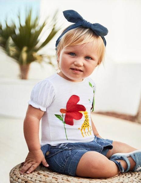 Conexión texto Realmente Camiseta Mayoral Girafa Blanca Para Bebé Niña