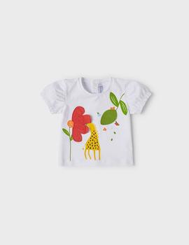 Camiseta Mayoral Girafa Blanca Para Bebé Niña