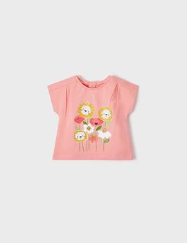 Camiseta Mayoral Flores Rosa Para Bebé Niña