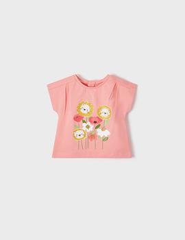 Camiseta Mayoral Flores Rosa Para Bebé Niña