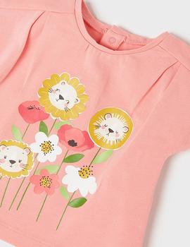 Camiseta Mayoral Flores Rosa Para Bebé Niña