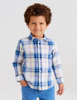 Camisa Mayoral Cuadros  Azul Para Niño