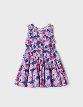 Vestido Mayoral Estampado Magenta Para Niña