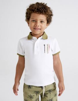 Polo Mayoral  M/c Serigrafia Blanco Para Niño