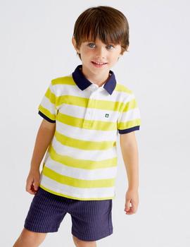 Polo Mayoral  M/c Rayas Limón Para Niño