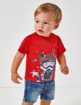 Camiseta Mayoral Buceo Roja Para Bebé Niño