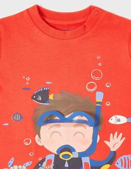 Camiseta Mayoral Buceo Roja Para Bebé Niño