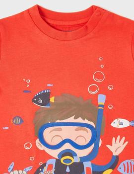 Camiseta Mayoral Buceo Roja Para Bebé Niño