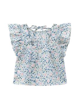 Blusa Newness Estampada Azul Para Niña