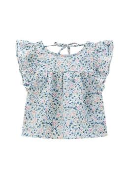 Blusa Newness Estampada Azul Para Niña