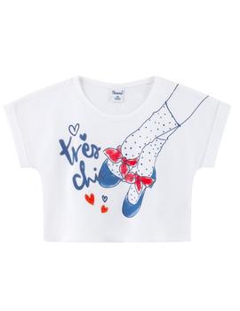 Camiseta Newness Zapatillas Corta Blanca Para Niña