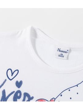 Camiseta Newness Zapatillas Corta Blanca Para Niña