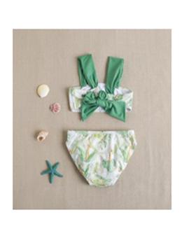 Bikini Dadati Estampado Verde Para Niña