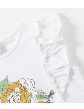 Camiseta Newness Chica Flores Blanca Para Niña