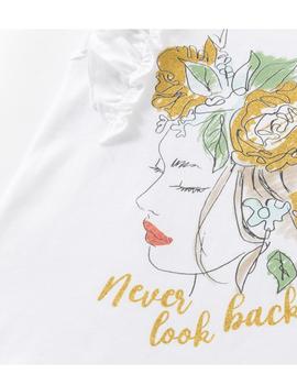 Camiseta Newness Chica Flores Blanca Para Niña