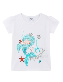 Camiseta Newness Sirena Blanca Para Nina